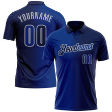 Charger l'image dans la galerie, Custom Navy Royal-Gray 3D Gradient Fashion Performance Polo Shirt