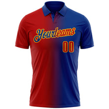 Charger l'image dans la galerie, Custom Royal Red-Gold 3D Gradient Fashion Performance Polo Shirt
