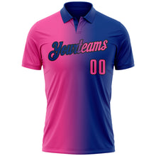 Charger l'image dans la galerie, Custom Royal Pink-Black 3D Gradient Fashion Performance Polo Shirt