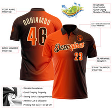 Load image into Gallery viewer, Custom Brown Orange-Cream 3D Gradient Fashion Performance Polo Shirt