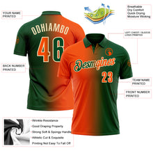 Загрузить изображение в средство просмотра галереи, Custom Green Orange-Cream 3D Gradient Fashion Performance Polo Shirt