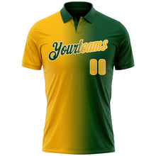 Загрузить изображение в средство просмотра галереи, Custom Green Gold-Cream 3D Gradient Fashion Performance Polo Shirt