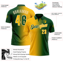 Загрузить изображение в средство просмотра галереи, Custom Green Gold-Cream 3D Gradient Fashion Performance Polo Shirt