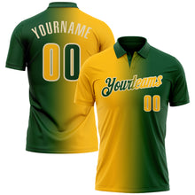 Загрузить изображение в средство просмотра галереи, Custom Green Gold-Cream 3D Gradient Fashion Performance Polo Shirt