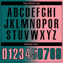 Laden Sie das Bild in den Galerie-Viewer, Custom Teal Medium Pink-Black 3D Gradient Fashion Performance Polo Shirt