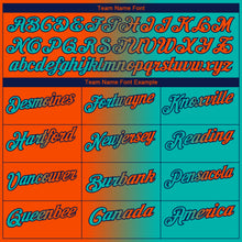 Laden Sie das Bild in den Galerie-Viewer, Custom Aqua Orange-Navy 3D Gradient Fashion Performance Polo Shirt