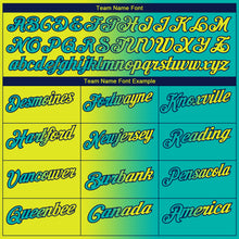 Laden Sie das Bild in den Galerie-Viewer, Custom Aqua Neon Yellow-Navy 3D Gradient Fashion Performance Polo Shirt