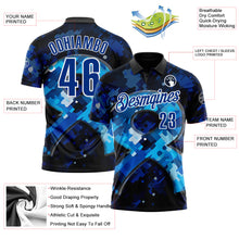 Laden Sie das Bild in den Galerie-Viewer, Custom Blue Royal-White 3D Pattern Design Dark Blue Ribbon Colorectal Cancer Awareness Colon Performance Polo Shirt