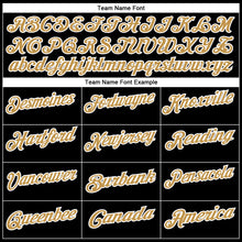 Load image into Gallery viewer, Custom Black Old Gold-White 3D Pattern Design Gold Ribbon Childhood Cancer Awareness Darts Performance Polo Shirt