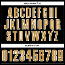 Load image into Gallery viewer, Custom Black Old Gold-White 3D Pattern Design Gold Ribbon Childhood Cancer Awareness Bowling Performance Polo Shirt