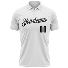 Load image into Gallery viewer, Custom White Black 3D Pattern Design Ribbon Cancer Awareness World Cancer Day Performance Polo Shirt