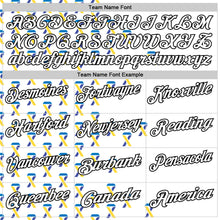 Laden Sie das Bild in den Galerie-Viewer, Custom White Black 3D Pattern Design Yellow Purple And Navy Ribbon Bladder Cancer Awareness Performance Polo Shirt
