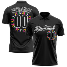 Laden Sie das Bild in den Galerie-Viewer, Custom Black White 3D Pattern Design Ribbon Cancer Awareness World Cancer Day Performance Polo Shirt