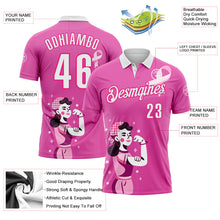 Charger l'image dans la galerie, Custom Pink White-Hot Pink 3D Pink Ribbon Breast Cancer Awareness Performance Polo Shirt