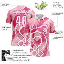 Charger l'image dans la galerie, Custom Pink White-Hot Pink 3D Pink Ribbon Breast Cancer Awareness Performance Polo Shirt