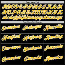 Laden Sie das Bild in den Galerie-Viewer, Custom Black Gold-White 3D Pattern Design Yellow Ribbon Bone Cancer Awareness Leopard Pattern Football Performance Polo Shirt