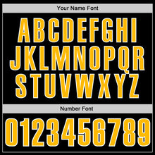 Laden Sie das Bild in den Galerie-Viewer, Custom Black Gold-White 3D Pattern Design Yellow Ribbon Bone Cancer Awareness Leopard Pattern Football Performance Polo Shirt