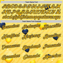 Laden Sie das Bild in den Galerie-Viewer, Custom Gold Navy 3D Pattern Design Yellow Ribbon Bone Cancer Awareness Performance Polo Shirt