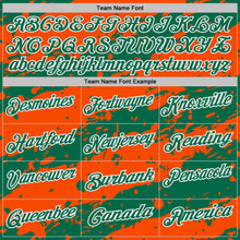 Charger l'image dans la galerie, Custom Kelly Green Orange-White Paint Splash Stripe Performance Polo Shirt