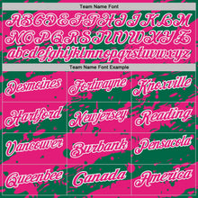Load image into Gallery viewer, Custom Kelly Green Hot Pink-White Paint Splash Stripe Performance Polo Shirt