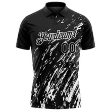 Charger l'image dans la galerie, Custom Black-White Paint Stroke Grunge Streak Performance Polo Shirt