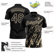 Laden Sie das Bild in den Galerie-Viewer, Custom Black-City Cream Paint Stroke Grunge Streak Performance Polo Shirt