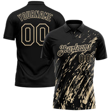 Laden Sie das Bild in den Galerie-Viewer, Custom Black-City Cream Paint Stroke Grunge Streak Performance Polo Shirt