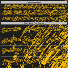 Charger l'image dans la galerie, Custom Black-Gold Paint Stroke Grunge Streak Performance Polo Shirt