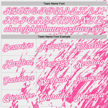 Load image into Gallery viewer, Custom White-Pink Paint Stroke Grunge Streak Performance Polo Shirt