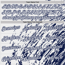 Charger l'image dans la galerie, Custom White-Navy Paint Stroke Grunge Streak Performance Polo Shirt