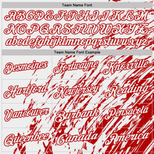Load image into Gallery viewer, Custom White-Red Paint Stroke Grunge Streak Performance Polo Shirt
