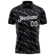 Load image into Gallery viewer, Custom Black-White 3D Pattern Slant Lines Cyber Mecha Tech Performance Polo Shirt