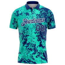 Load image into Gallery viewer, Custom US Navy Blue-White Abstract Splatter Performance Polo Shirt