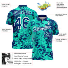 Load image into Gallery viewer, Custom US Navy Blue-White Abstract Splatter Performance Polo Shirt