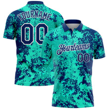 Load image into Gallery viewer, Custom US Navy Blue-White Abstract Splatter Performance Polo Shirt