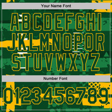 Charger l'image dans la galerie, Custom Green-Gold Abstract Geometric Grunge Fragment Performance Polo Shirt