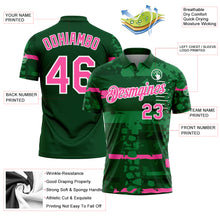 Загрузить изображение в средство просмотра галереи, Custom Green Pink-White Abstract Geometric Grunge Fragment Performance Polo Shirt