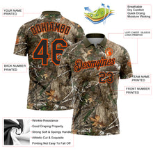 Laden Sie das Bild in den Galerie-Viewer, Custom Camo Black Orange-Olive Camo Woodland Forest Camouflage Salute To Service Performance Polo Shirt