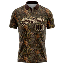 Charger l'image dans la galerie, Custom Camo Brown-Cream Camo Woodland Forest Camouflage Salute To Service Performance Polo Shirt