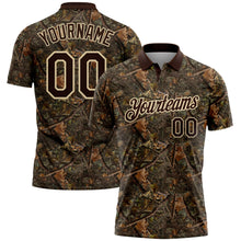 Charger l'image dans la galerie, Custom Camo Brown-Cream Camo Woodland Forest Camouflage Salute To Service Performance Polo Shirt