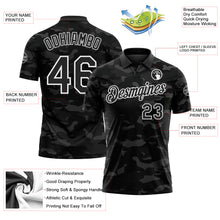 Загрузить изображение в средство просмотра галереи, Custom Camo Black-White Camo Salute To Service Performance Polo Shirt