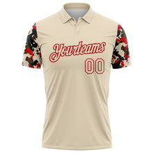 Charger l'image dans la galerie, Custom Cream-Red Camo Two Tone Performance Polo Shirt
