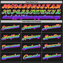 Load image into Gallery viewer, Custom Black White Pinstripe Rainbow-Pink Performance Polo Shirt