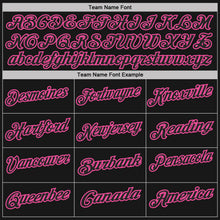 Load image into Gallery viewer, Custom Black White Pinstripe-Pink Performance Polo Shirt