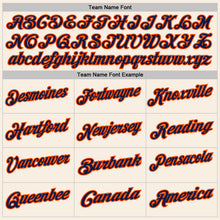 Load image into Gallery viewer, Custom Cream Navy Pinstripe-Orange Performance Polo Shirt