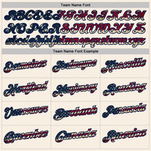 Charger l'image dans la galerie, Custom Cream Navy Pinstripe Vintage USA Flag-Crimson Performance Polo Shirt