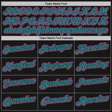Charger l'image dans la galerie, Custom Black Teal Pinstripe-Pink Performance Polo Shirt