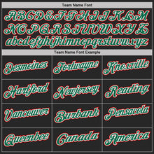 Load image into Gallery viewer, Custom Black Kelly Green Pinstripe White-Red Performance Polo Shirt