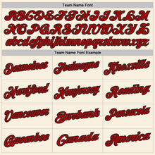 Load image into Gallery viewer, Custom Cream Black Pinstripe-Red Performance Polo Shirt