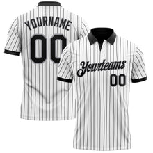 Charger l'image dans la galerie, Custom White Black Pinstripe-Gray Performance Polo Shirt